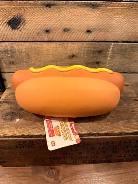 Craft Orange Squishy Hot Dog with Yellow Mustard Trim